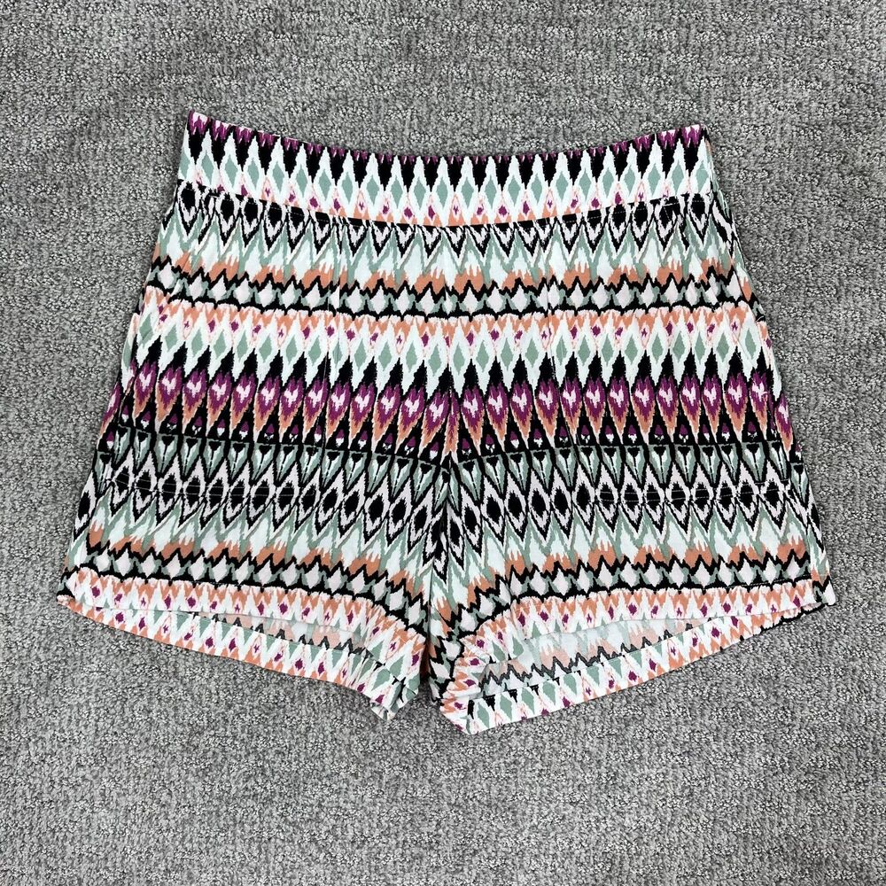 Wildfox Shorts Womens Medium Multicolor Geometric Elastic Waist Rayon Boho